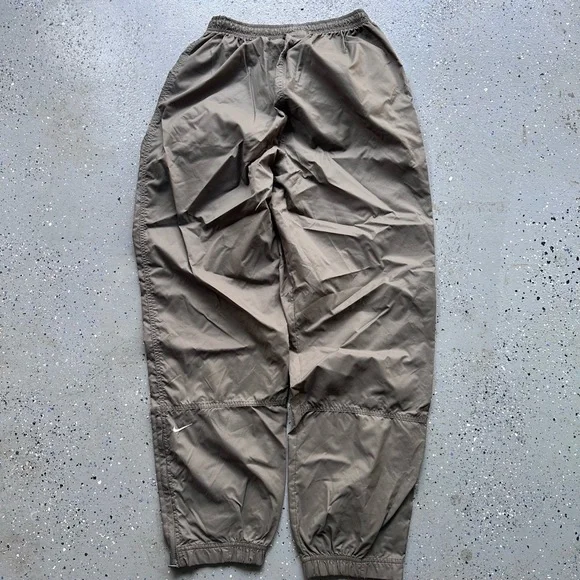 Nike Mens Track Pants Large Khaki Brown Vintage 90s Streetwear Casual - Picture 4 of 6